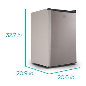 BLACK+DECKER 4.3-cu ft Mini Fridge with Freezer ( Stainless Steel ) ENERGY STAR