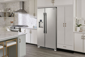 Frigidaire Professional 22.3-cu ft Counter-Depth Side-by-Side Refrigerator with Ice Maker ,Water and Ice Dispenser ( Smudge-Proof Stainless Steel ) ENERGY STAR Certified