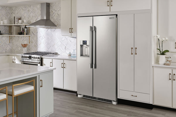 Frigidaire Professional 22.3-cu ft Counter-Depth Side-by-Side Refrigerator with Ice Maker ,Water and Ice Dispenser ( Smudge-Proof Stainless Steel ) ENERGY STAR Certified