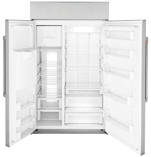 Cafe 28.7-cu ft Counter-Depth Side-by-Side Refrigerator Built-In Smart Compatible with Ice Maker ,Water and Ice Dispenser ( Stainless Steel )