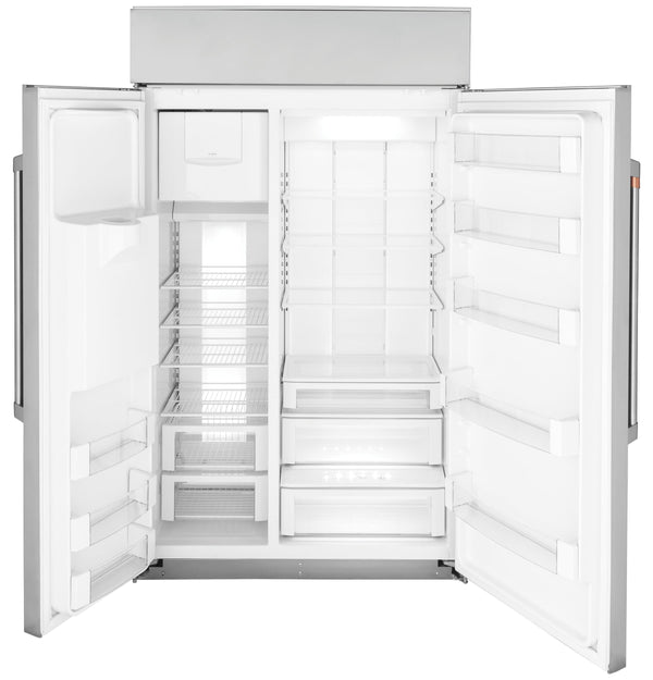Cafe 28.7-cu ft Counter-Depth Side-by-Side Refrigerator Built-In Smart Compatible with Ice Maker ,Water and Ice Dispenser ( Stainless Steel )