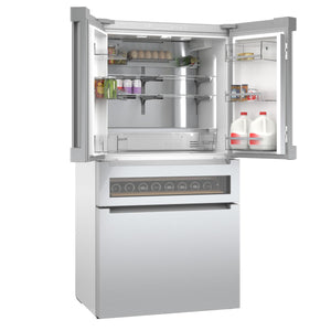 Bosch Counter-Depth 800 Series 21-cu ft 4 -Door French Door Refrigerator with Ice Maker ( Stainless steel ) ENERGY STAR Certified