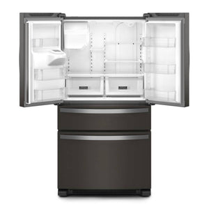 Whirlpool Standard-Depth 24.5-cu ft 4 -Door French Door Refrigerator with Ice Maker with Water and Ice Dispenser ( Black Stainless Steel ) ENERGY STAR Certified