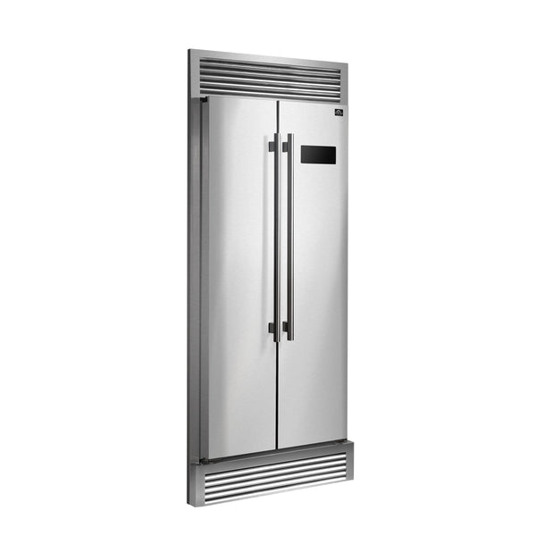 FORNO Salerno 15.6-cu ft Counter-Depth Side-by-Side Refrigerator ( Stainless steel )