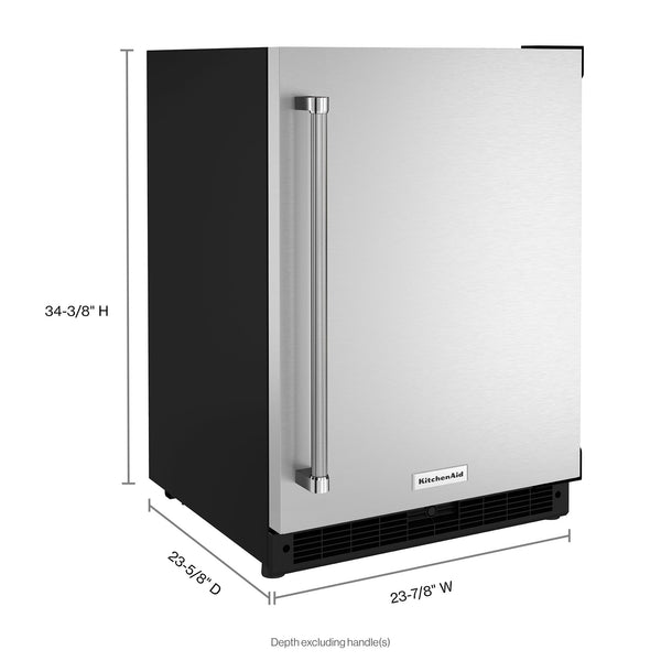 KitchenAid 5-cu ft Built-In Mini Fridge ( Black Cabinet/Stainless Door )