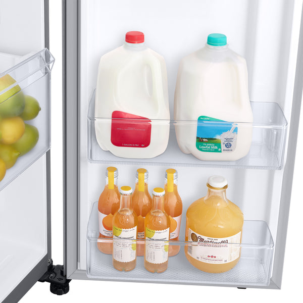 Samsung 28-cu ft Side-by-Side Refrigerator Smart Compatible with Ice Maker with Ice Dispenser ( Fingerprint Resistant Stainless Steel )
