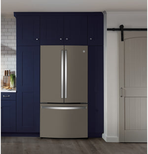 GE Counter-Depth 23.1-cu ft 3 -Door French Door Refrigerator with Ice Maker ( Slate ) ENERGY STAR Certified