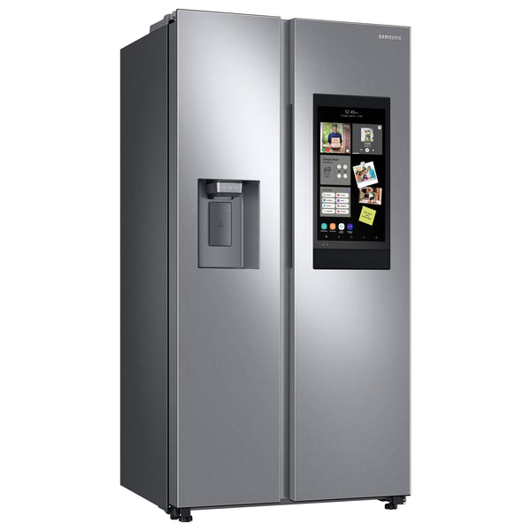 Samsung Family Hub 21.5-cu ft Counter-Depth Side-by-Side Refrigerator Smart Compatible with Ice Maker ,Water and Ice Dispenser ( Fingerprint Resistant Stainless Steel ) ENERGY STAR Certified