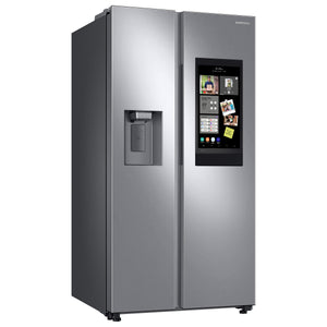Samsung Family Hub 26.7-cu ft Side-by-Side Refrigerator Smart Compatible with Ice Maker ,Water and Ice Dispenser ( Fingerprint Resistant Stainless Steel ) ENERGY STAR Certified