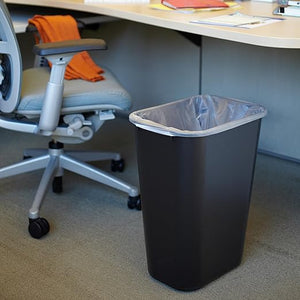 Wastebasket Trash Container, 41QT/10.25 GAL, Plastic, Black, Stackable Trash Can for Bedroom/Bathroom/Office, Fits Under Desk/Sink/Cabinet