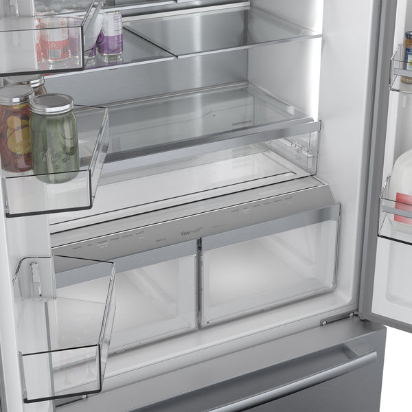 Bosch Counter-Depth 800 Series 21-cu ft 3 -Door French Door Refrigerator with Ice Maker with Water Dispenser ( Stainless steel ) ENERGY STAR Certified