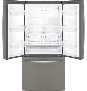 GE Standard-Depth 24.8-cu ft 3 -Door French Door Refrigerator with Ice Maker with Water Dispenser ( Slate ) ENERGY STAR Certified