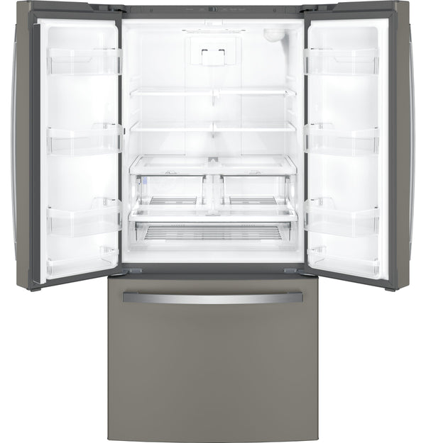 GE Standard-Depth 24.8-cu ft 3 -Door French Door Refrigerator with Ice Maker with Water Dispenser ( Slate ) ENERGY STAR Certified