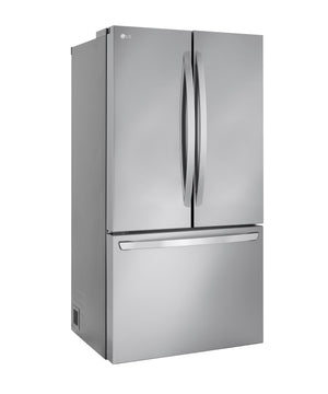 LG Counter-Depth MAX 26.5-cu ft 3 -Door Smart Compatible French Door Refrigerator with Ice Maker with Water Dispenser ( Stainless Steel ) ENERGY STAR Certified