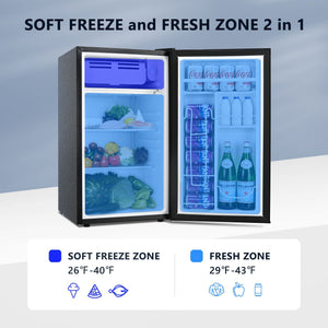 Euhomy  4.4 cu. ft. Black Mini Refrigerator with Freezer