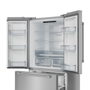 Thor Kitchen Counter-Depth Gordon Ramsay Series 20.3-cu ft 3 -Door French Door Refrigerator with Ice Maker with Ice Dispenser ( Stainless steel ) ENERGY STAR Certified