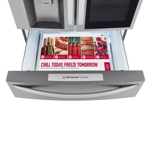 LG Standard-Depth Craft Ice Full-Convert Drawer 29.5-cu ft 4 -Door Smart Compatible French Door Refrigerator with Dual Ice Maker with Water and Ice Dispenser and Door within Door ( Printproof Stainless Steel ) ENERGY STAR Certified