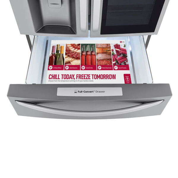 LG Standard-Depth Craft Ice Full-Convert Drawer 29.5-cu ft 4 -Door Smart Compatible French Door Refrigerator with Dual Ice Maker with Water and Ice Dispenser and Door within Door ( Printproof Stainless Steel ) ENERGY STAR Certified