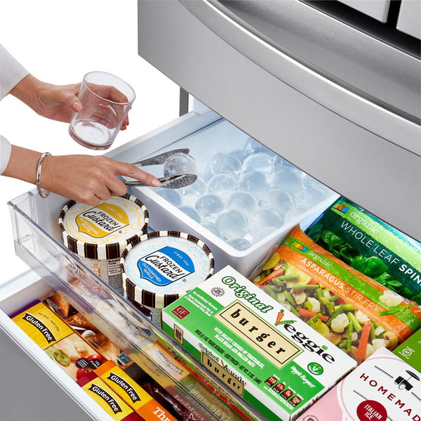 LG Standard-Depth Craft Ice Full-Convert Drawer 29.5-cu ft 4 -Door Smart Compatible French Door Refrigerator with Dual Ice Maker with Water and Ice Dispenser and Door within Door ( Printproof Stainless Steel ) ENERGY STAR Certified