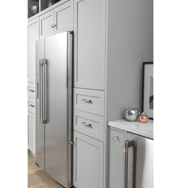 Cafe 21.9-cu ft Counter-Depth Side-by-Side Refrigerator with Ice Maker ,Water and Ice Dispenser ( Stainless Steel )