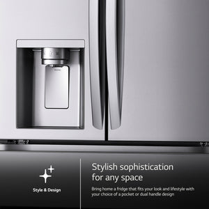 LG Standard-Depth 30.7-cu ft 3 -Door Smart Compatible French Door Refrigerator with Dual Ice Maker with Water and Ice Dispenser ( PrintProof Stainless Steel ) ENERGY STAR Certified