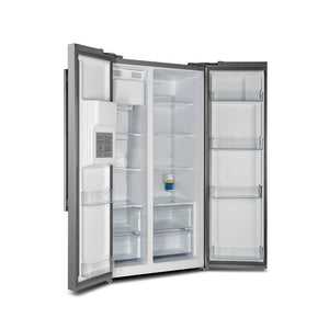 FORNO 20-cu ft Counter-Depth Side-by-Side Refrigerator with Ice Maker ,Water and Ice Dispenser ( Stainless Steel ) ENERGY STAR Certified