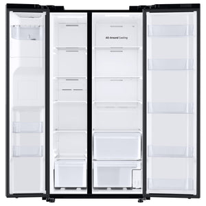 Samsung 27.4-cu ft Side-by-Side Refrigerator with Ice Maker ,Water and Ice Dispenser ( Fingerprint Resistant Black Stainless Steel )