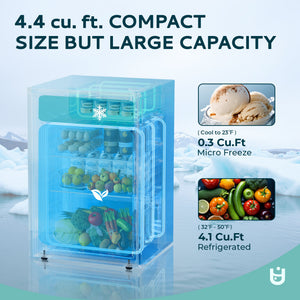 Euhomy 4.4-cu ft Built-In Mini Fridge with Freezer ( Black ) Garage Ready