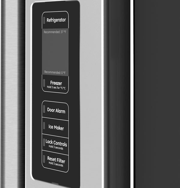 Cafe Counter-Depth 23.1-cu ft 3 -Door Smart Compatible French Door Refrigerator with Ice Maker with Water Dispenser ( Stainless Steel ) ENERGY STAR Certified