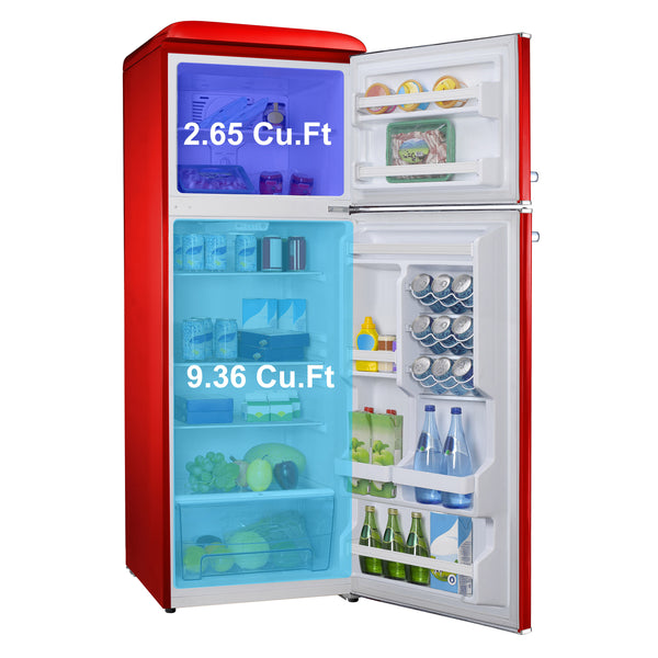 Galanz 12.0-cu ft Counter-Depth Top-Freezer Refrigerator ( Hot Rod Red ) ENERGY STAR Certified