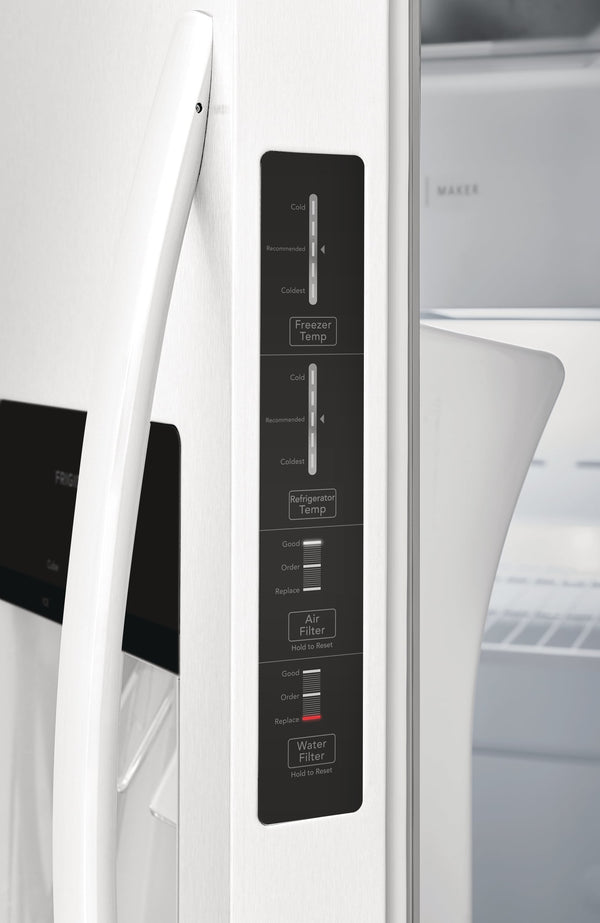 Frigidaire 22.3-cu ft Side-by-Side Refrigerator with Ice Maker ,Water and Ice Dispenser ( White ) ENERGY STAR Certified