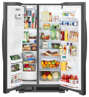 Whirlpool 24.5-cu ft Side-by-Side Refrigerator with Ice Maker ,Water and Ice Dispenser ( Black )