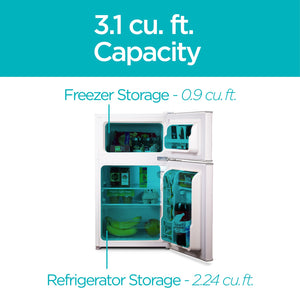 BLACK+DECKER 3.1-cu ft Mini Fridge with Freezer ( White ) ENERGY STAR