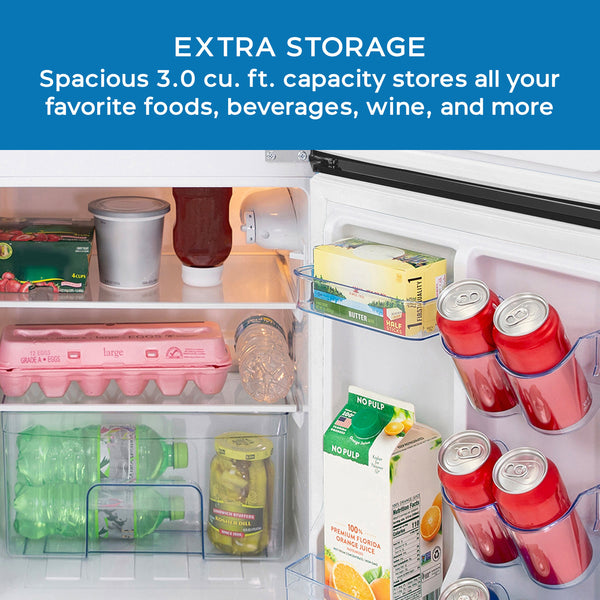 Avanti 3-cu ft Mini Fridge with Freezer ( Black )