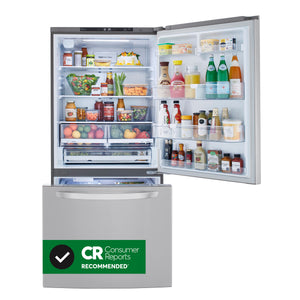 LG 25.5-cu ft Standard-Depth Bottom-Freezer Refrigerator with Ice Maker ( PrintProof Stainless Steel ) ENERGY STAR Certified