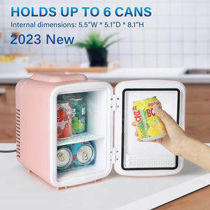 Mondawe 0.14-cu ft Mini Fridge ( Pink )