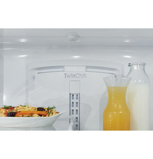 Cafe Counter-Depth 22.2-cu ft 3 -Door Smart Compatible French Door Refrigerator with Ice Maker with Water and Ice Dispenser ( Matte Black ) ENERGY STAR Certified