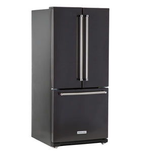KitchenAid Standard-Depth 19.7-Cu. Feet 3 -Door French Door Refrigerator with Ice Maker with water dispenser ( Black Stainless Steel with PRINTSHIELD Finish )