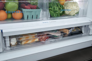 Frigidaire Standard-Depth 27.8-cu ft 3 -Door French Door Refrigerator with Ice Maker with Water and Ice Dispenser ( Black Stainless Steel ) ENERGY STAR Certified