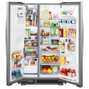 Whirlpool 24.5-cu ft Side-by-Side Refrigerator with Ice Maker ,Water and Ice Dispenser ( Fingerprint Resistant Stainless Steel )