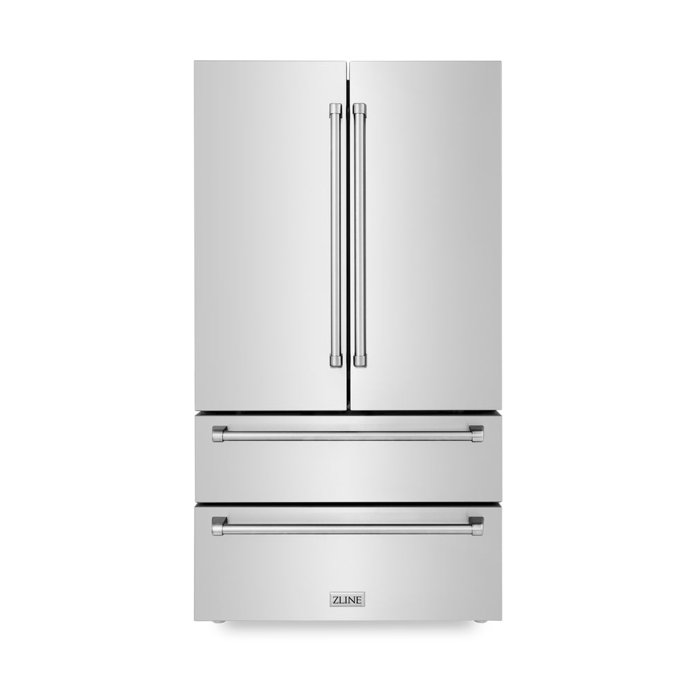ZLINE KITCHEN & BATH Counter-Depth 22.5-cu ft 4 -Door French Door Refrigerator with Ice Maker ( Fingerprint Resistant Stainless Steel ) ENERGY STAR Certified