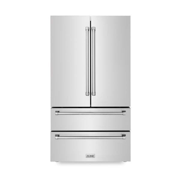 ZLINE KITCHEN & BATH Counter-Depth 22.5-cu ft 4 -Door French Door Refrigerator with Ice Maker ( Fingerprint Resistant Stainless Steel ) ENERGY STAR Certified