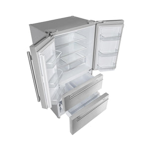 FORNO Counter-Depth Moena 19.2-cu ft 4 -Door French Door Refrigerator with Ice Maker with Ice Dispenser ( Stainless steel )