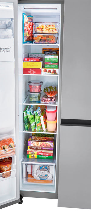 LG 23-cu ft Counter-Depth Side-by-Side Refrigerator with Ice Maker ,Water and Ice Dispenser ( Stainless Steel )