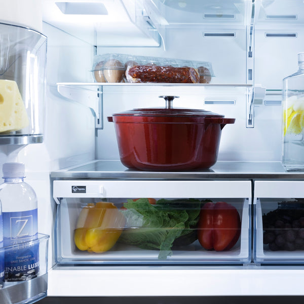 ZLINE KITCHEN & BATH Counter-Depth 22.5-cu ft 4 -Door Built-In French Door Refrigerator with Ice Maker with Water Dispenser ( Black Stainless Steel with Chamagne Bronze accent Handles ) ENERGY STAR Certified