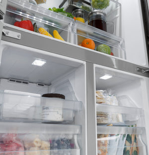 Haier 16.8-Cu. Feet Counter-Depth Bottom-Freezer Refrigerator Ice Maker Optional (sold separately) ( Stainless ) ENERGY STAR Certified
