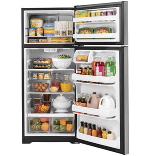 GE 17.5-cu ft Top-Freezer Refrigerator ( Stainless Steel ) ENERGY STAR Certified
