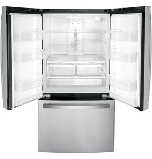 GE Counter-Depth 21.9-cu ft 3 -Door French Door Refrigerator with Ice Maker with Water Dispenser ( Stainless Steel ) ENERGY STAR Certified