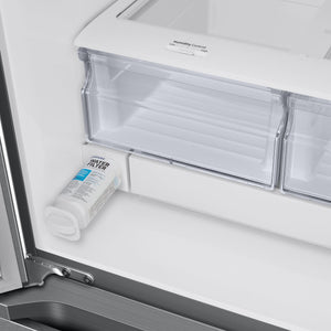 Samsung Standard-Depth 22-cu ft 3 -Door Smart Compatible French Door Refrigerator with Ice Maker with Water Dispenser ( Fingerprint Resistant Stainless Steel ) ENERGY STAR Certified