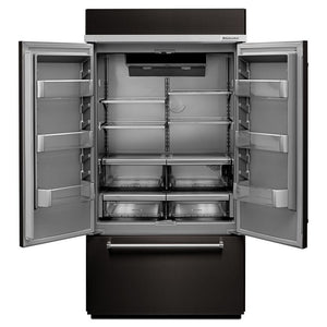 KitchenAid Standard-Depth 24.2-cu ft 3 -Door Built-In French Door Refrigerator with Ice Maker ( Black Stainless with PRINTSHIELD ) ENERGY STAR Certified